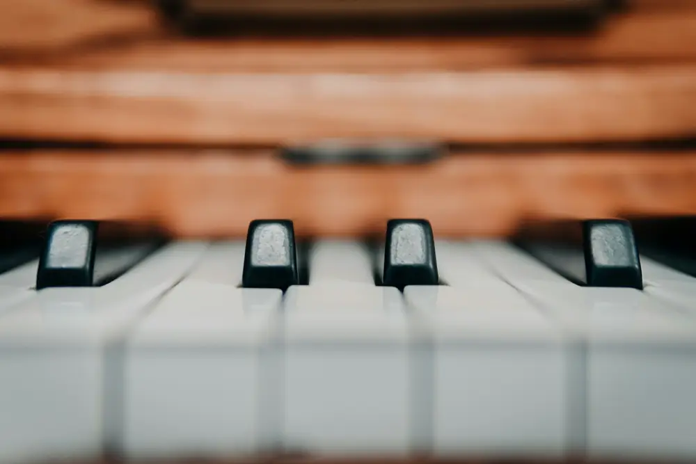 Close-up van pianotoetsen